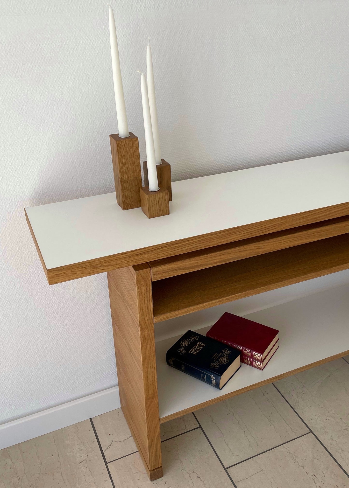 Sideboard Flensburg - oak oiled / white silk finish with E bottom