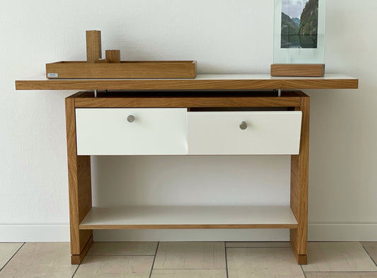 Sideboard Sønderborg - Eiche geölt / weiß seidenfinish mit E-Boden