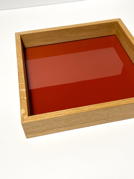 Tablett Solitüde - Eiche - Glas Rot