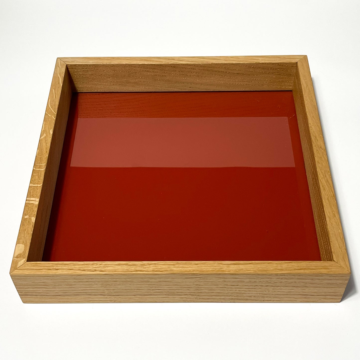 Tablett Solitüde - Eiche - Glas Rot